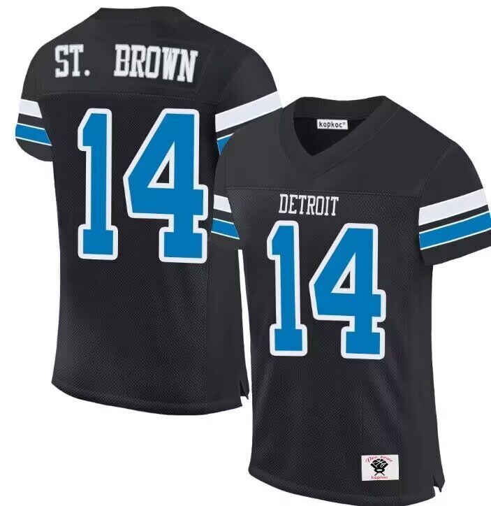 Men Detroit Lions #14 St.Brown black 2024 Nike Limited NFL Jersey